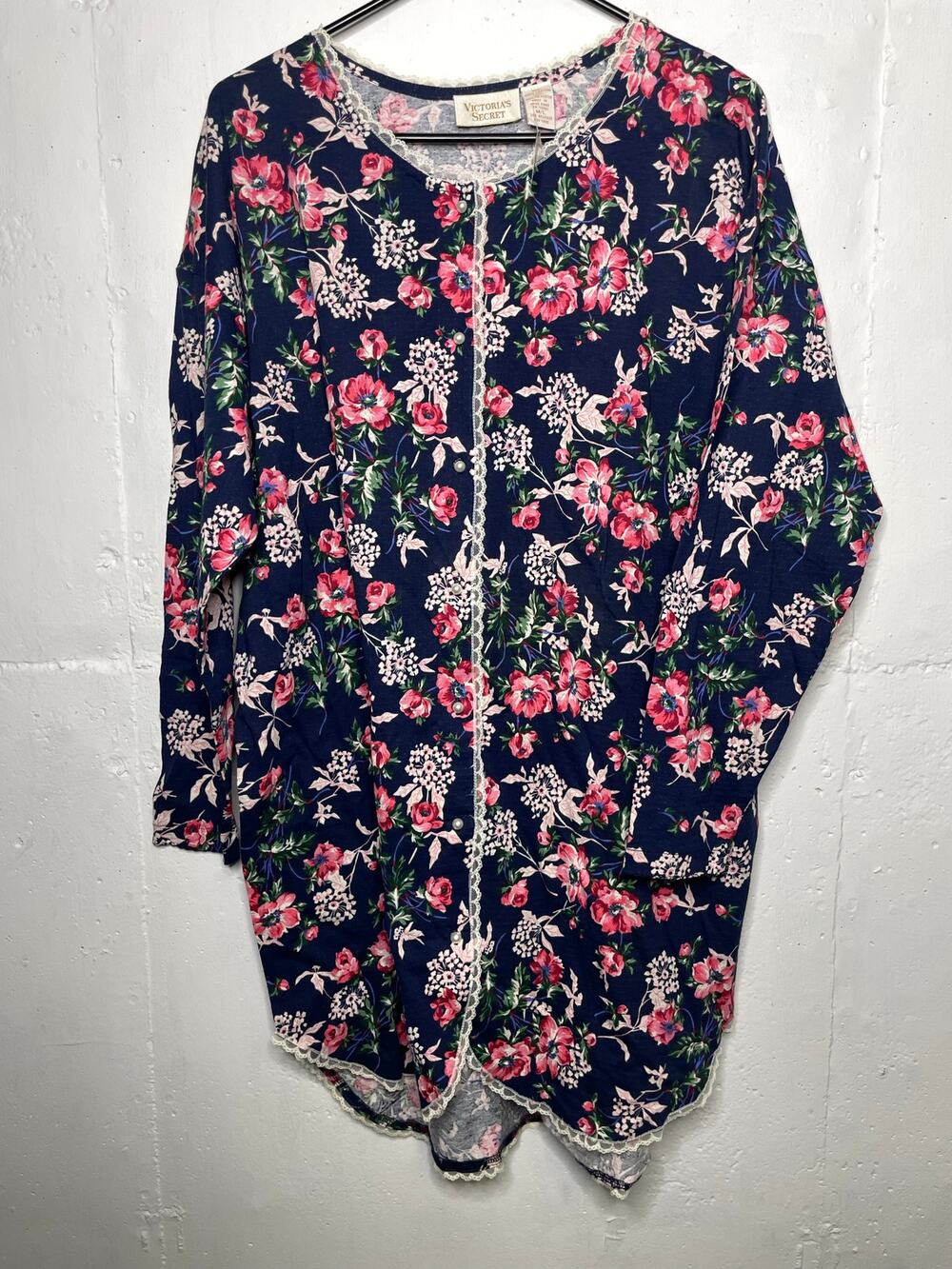 NEW DEADSTOCK GOLD LABEL Victorias Secret Sleep Dress Floral M/L 100% Cotton - Picture 1 of 9